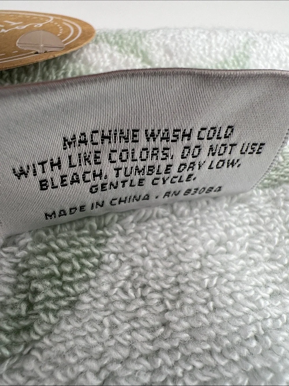 Common Thread Bath Towel Set Sage Green White Floral Soft Cotton 2 Pc NEW